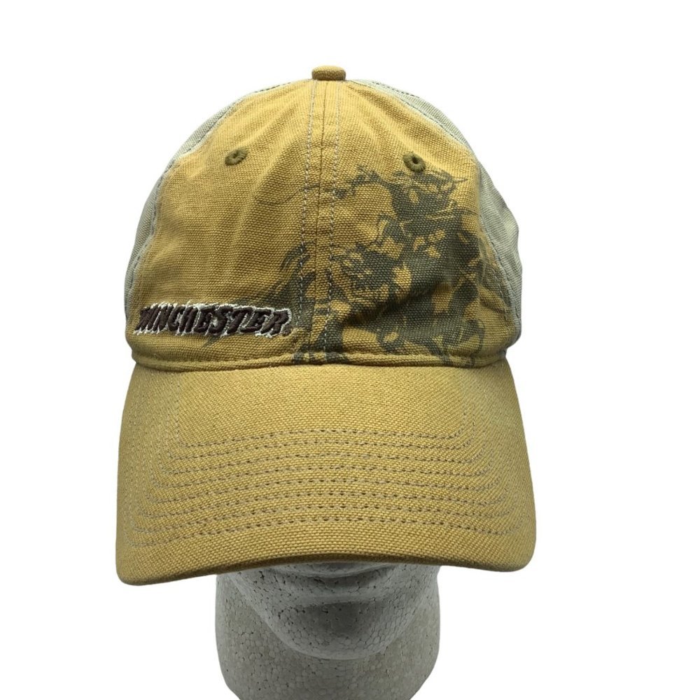 Winchester Outdoor Cap Men Size OSFM Est. 1866 Adjustable Strap Yellow Cream